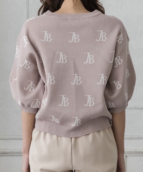 Julia Boutique(ジュリアブティック)の「JBロゴ柄五分袖ニットトップス/22151(ニット/セーター・レディース・ブラック/ホワイト/ベージュ/ピンク・ONE)」の21枚目の写真