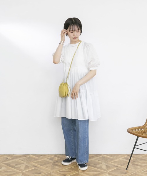 UR Lab.(アーバンリサーチラボ)の「2WAYティアードミニワンピース(ワンピース・レディース・ブラック/ブラウン/オフホワイト・FREE)」の6枚目の写真