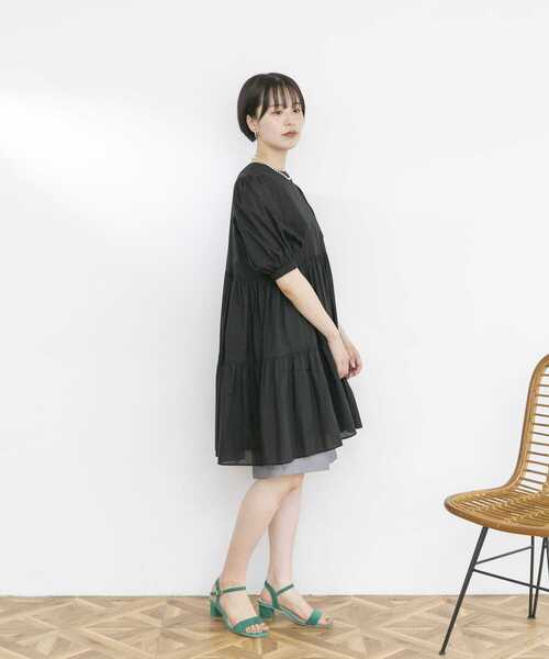 UR Lab.(アーバンリサーチラボ)の「2WAYティアードミニワンピース(ワンピース・レディース・ブラック/ブラウン/オフホワイト・FREE)」の11枚目の写真