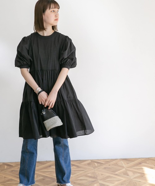 UR Lab.(アーバンリサーチラボ)の「2WAYティアードミニワンピース(ワンピース・レディース・ブラック/ブラウン/オフホワイト・FREE)」の14枚目の写真