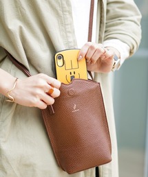 [mieno]牛革レザースマホポーチショルダーバッグ