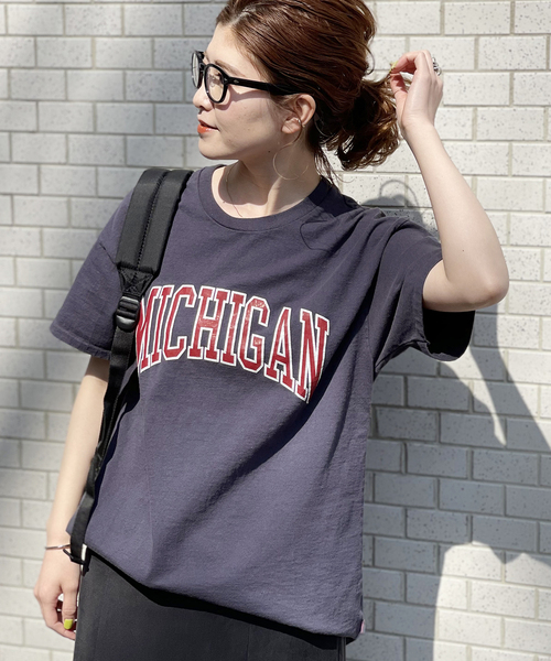 Sloppy Supply（スラッピーサプライ）の「【SLOPPY/ スラッピー】NEO VINTAGE MICHIGAN（Tシャツ/カットソー・レディース・ホワイト/ネイビー/カーキ・MEDIUM）」の3枚目の写真