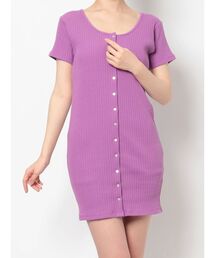 フロントボタンミニワンピース