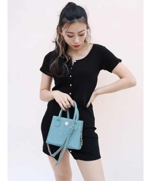 EVRIS（エヴリス）の「フロントボタンミニワンピース（ワンピース・レディース・パープル/ブラック/グリーン・FREE）」の10枚目の写真