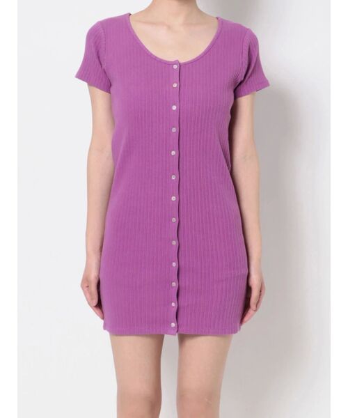 EVRIS（エヴリス）の「フロントボタンミニワンピース（ワンピース・レディース・パープル/ブラック/グリーン・FREE）」の12枚目の写真