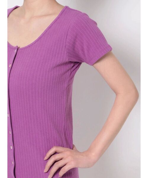 EVRIS（エヴリス）の「フロントボタンミニワンピース（ワンピース・レディース・パープル/ブラック/グリーン・FREE）」の16枚目の写真