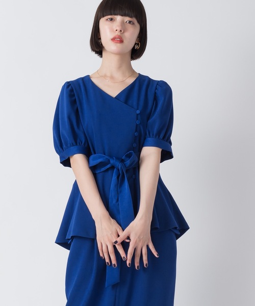 La SRIC（ラスリック）の「La SRIC / クラシックドレスブラウス【セットアップ可】（シャツ/ブラウス・レディース・ブラック/ブルー・38）」の2枚目の写真