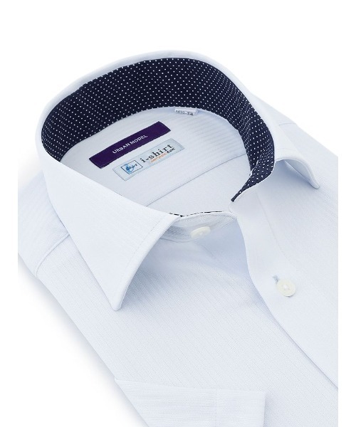 Perfect Suit FActory(パーフェクトスーツファクトリー)の「【完全ノーアイロン】半袖アイシャツ ピケ ホワイト/サックス/ラベンダー(ビジネスシャツ・メンズ・ラベンダー/ホワイト/サックスブルー・M/LL/S/L)」の3枚目の写真