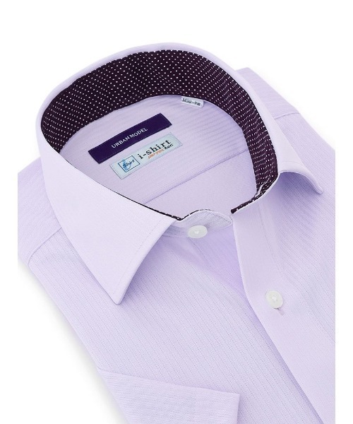 Perfect Suit FActory(パーフェクトスーツファクトリー)の「【完全ノーアイロン】半袖アイシャツ ピケ ホワイト/サックス/ラベンダー(ビジネスシャツ・メンズ・ラベンダー/ホワイト/サックスブルー・M/LL/S/L)」の6枚目の写真