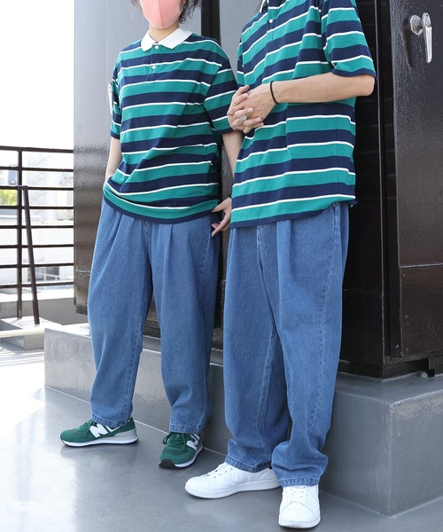 ８(eight)（エイト）の「レトロボーダーポロシャツ（ポロシャツ・メンズ・ホワイト系その他/グレイッシュベージュ/ホワイト系その他2/グリーン系その他2/サックスブルー系/ネイビー系/ライトグレー系/グリーン系その他・X-LARGE/LARGE/MEDIUM）」の13枚目の写真