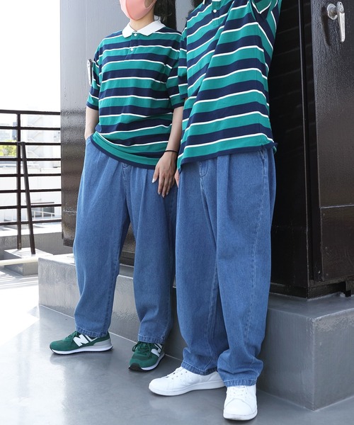 ８(eight)（エイト）の「レトロボーダーポロシャツ（ポロシャツ・メンズ・ホワイト系その他/グレイッシュベージュ/ホワイト系その他2/グリーン系その他2/サックスブルー系/ネイビー系/ライトグレー系/グリーン系その他・X-LARGE/LARGE/MEDIUM）」の14枚目の写真