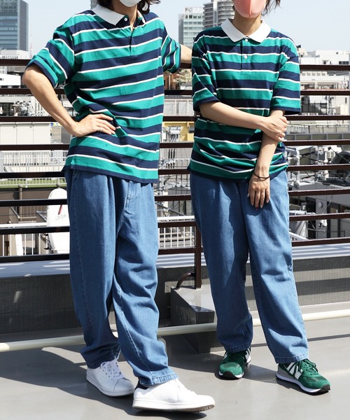 ８(eight)（エイト）の「レトロボーダーポロシャツ（ポロシャツ・メンズ・ホワイト系その他/グレイッシュベージュ/ホワイト系その他2/グリーン系その他2/サックスブルー系/ネイビー系/ライトグレー系/グリーン系その他・X-LARGE/LARGE/MEDIUM）」の18枚目の写真