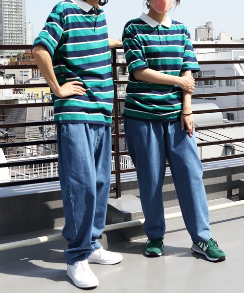 ８(eight)（エイト）の「レトロボーダーポロシャツ（ポロシャツ・メンズ・ホワイト系その他/グレイッシュベージュ/ホワイト系その他2/グリーン系その他2/サックスブルー系/ネイビー系/ライトグレー系/グリーン系その他・X-LARGE/LARGE/MEDIUM）」の22枚目の写真