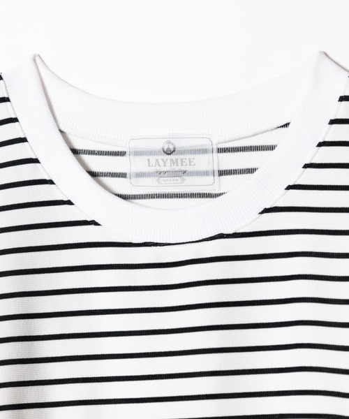 LAYMEE（レイミー）の「Border layered CS / ボーダーレイヤードカットソー（Tシャツ/カットソー・レディース・ホワイト系その他/ブラック/ブラック系その他・FREE）」の8枚目の写真