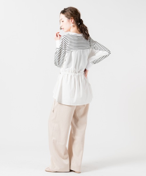 LAYMEE（レイミー）の「Border layered CS / ボーダーレイヤードカットソー（Tシャツ/カットソー・レディース・ホワイト系その他/ブラック/ブラック系その他・FREE）」の14枚目の写真