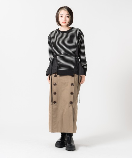 LAYMEE（レイミー）の「Border layered CS / ボーダーレイヤードカットソー（Tシャツ/カットソー・レディース・ホワイト系その他/ブラック/ブラック系その他・FREE）」の16枚目の写真