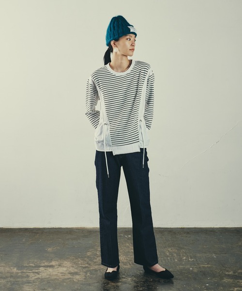 LAYMEE（レイミー）の「Border layered CS / ボーダーレイヤードカットソー（Tシャツ/カットソー・レディース・ホワイト系その他/ブラック/ブラック系その他・FREE）」の17枚目の写真