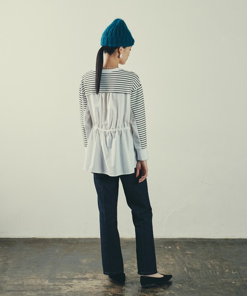 LAYMEE（レイミー）の「Border layered CS / ボーダーレイヤードカットソー（Tシャツ/カットソー・レディース・ホワイト系その他/ブラック/ブラック系その他・FREE）」の18枚目の写真
