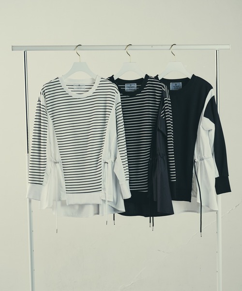 Border layered CS / ボーダーレイヤードカットソー（Tシャツ
