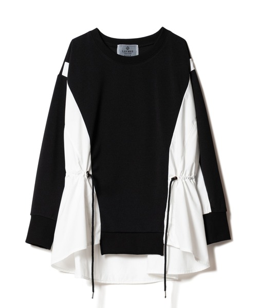 LAYMEE（レイミー）の「Border layered CS / ボーダーレイヤードカットソー（Tシャツ/カットソー・レディース・ホワイト系その他/ブラック/ブラック系その他・FREE）」の5枚目の写真