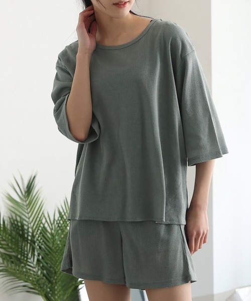 ワッフルショートパンツ上下セット