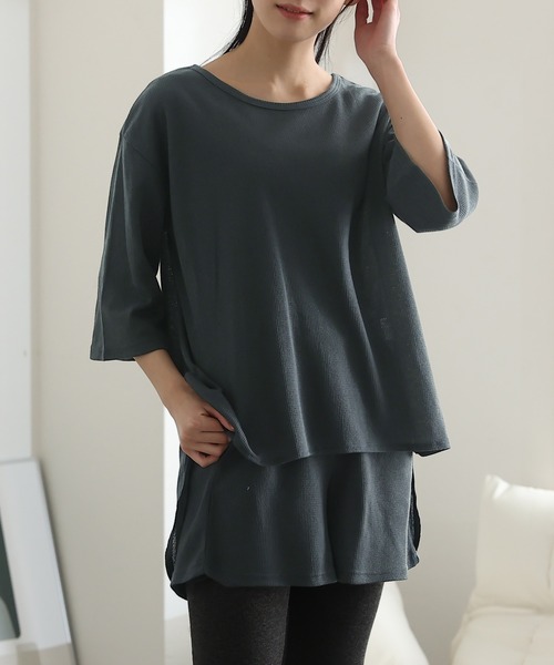 ワッフルショートパンツ上下セット