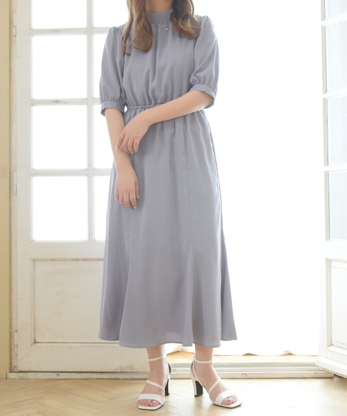 sango(sango)の「ジョーゼット無地マーメイドワンピース(ワンピース・レディース・ミント/ブルー/ピンク・FREE)」の2枚目の写真