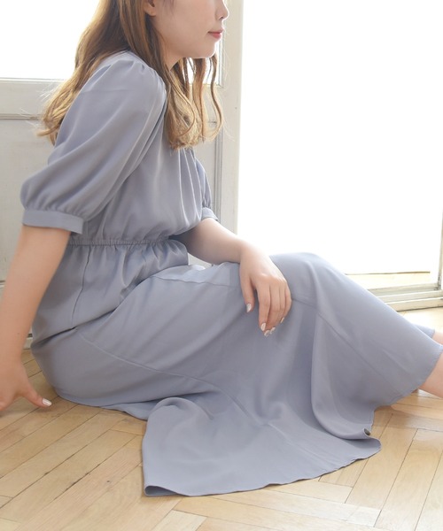 sango(sango)の「ジョーゼット無地マーメイドワンピース(ワンピース・レディース・ミント/ブルー/ピンク・FREE)」の5枚目の写真