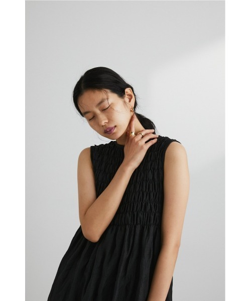 STYLEMIXER（スタイルミキサー）の「シャーリングワッシャーワンピース（ワンピース・レディース・ブラック/ライトグリーン/ライトベージュ・SMALL/MEDIUM）」の6枚目の写真