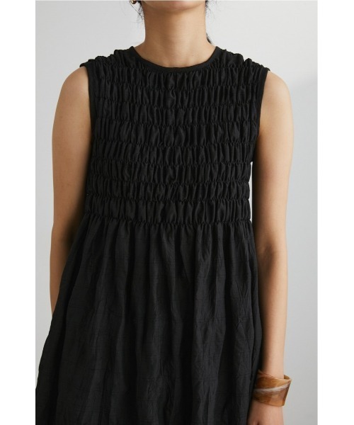 STYLEMIXER（スタイルミキサー）の「シャーリングワッシャーワンピース（ワンピース・レディース・ブラック/ライトグリーン/ライトベージュ・SMALL/MEDIUM）」の7枚目の写真