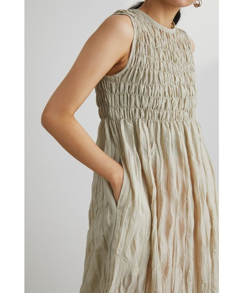 STYLEMIXER（スタイルミキサー）の「シャーリングワッシャーワンピース（ワンピース・レディース・ブラック/ライトグリーン/ライトベージュ・SMALL/MEDIUM）」の18枚目の写真