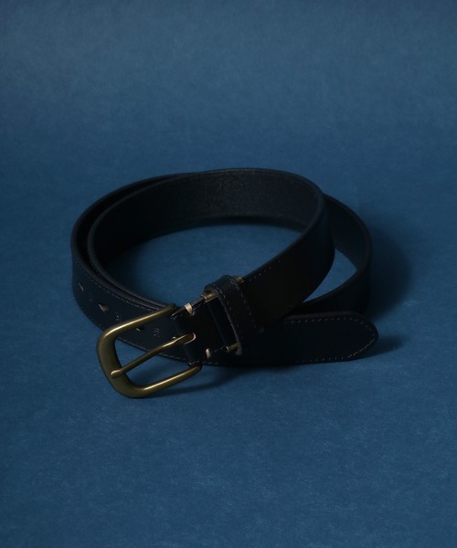 ANPAS（アンパス）の「Same Color Stitch Real Leather Belt/サイドステッチ レザーベルト（ベルト・メンズ・ブラック/ダークブラウン/ネイビー/レッド/キャメル・FREE）」の2枚目の写真