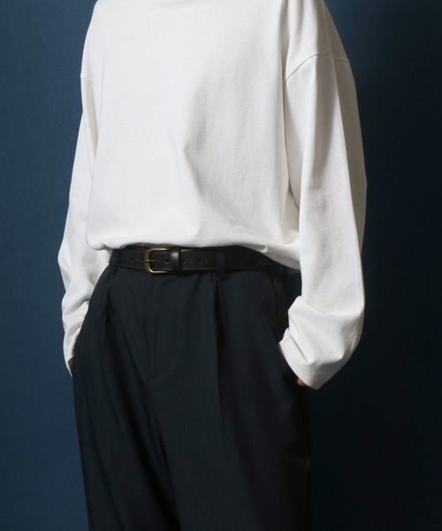 ANPAS（アンパス）の「Same Color Stitch Real Leather Belt/サイドステッチ レザーベルト（ベルト・メンズ・ブラック/ダークブラウン/ネイビー/レッド/キャメル・FREE）」の18枚目の写真