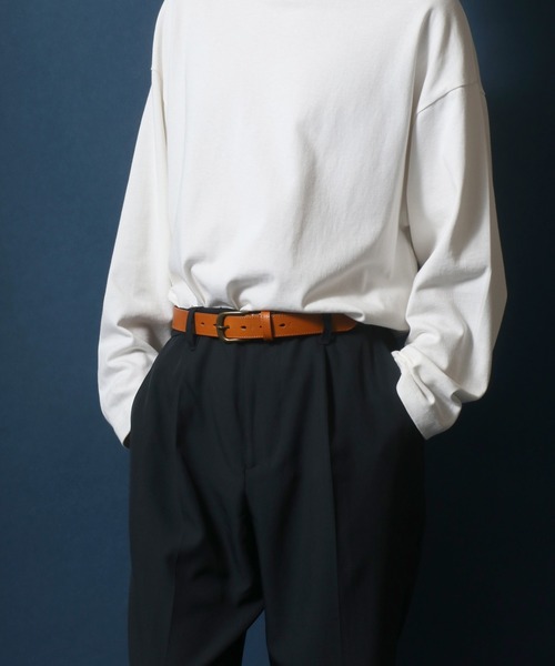 ANPAS（アンパス）の「Same Color Stitch Real Leather Belt/サイドステッチ レザーベルト（ベルト・メンズ・ブラック/ダークブラウン/ネイビー/レッド/キャメル・FREE）」の20枚目の写真