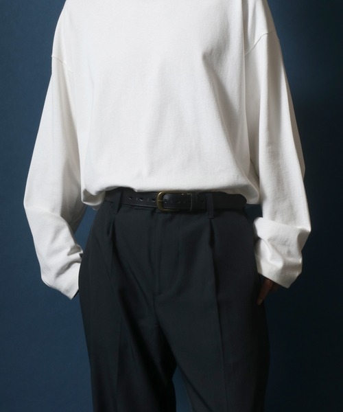 ANPAS（アンパス）の「Same Color Stitch Real Leather Belt/サイドステッチ レザーベルト（ベルト・メンズ・ブラック/ダークブラウン/ネイビー/レッド/キャメル・FREE）」の17枚目の写真