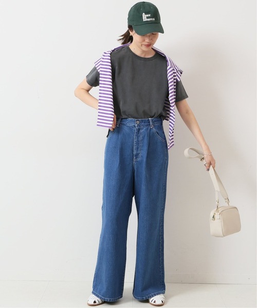 SLOBE IENA(スローブイエナ)の「《追加》LE DENIMワイドフレアタックファイブポケットパンツ(デニムパンツ・レディース・サックスブルー系・40/38/36/34)」の4枚目の写真