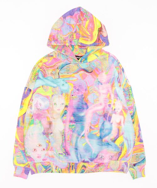 Desigual 裏起毛 デシグアル 霊魂プリント オーバーサイズパーカー s