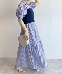 w closet | 【2WAY】ニットビスチェ＆シャツワンピースSET(シャツワンピース)