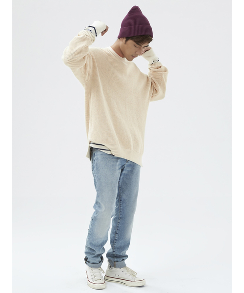 GAP（ギャップ）の「オーバーサイズ クルーネック セーター（ニット/セーター・メンズ・ブラック/ネイビー/カーキ/オレンジ/アイボリー・S/M/L/XS/XL）」の22枚目の写真