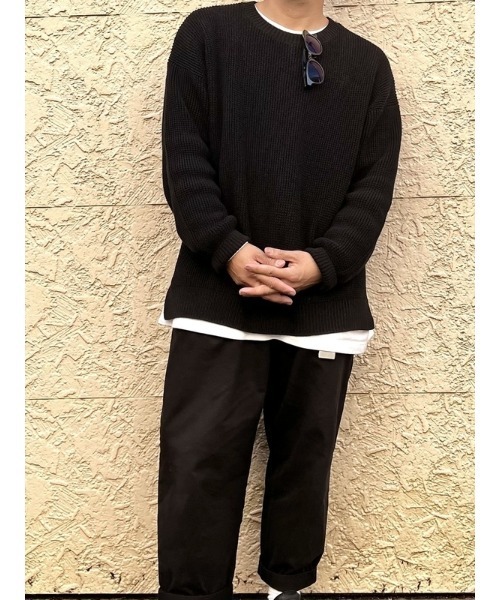 GAP（ギャップ）の「オーバーサイズ クルーネック セーター（ニット/セーター・メンズ・ブラック/ネイビー/カーキ/オレンジ/アイボリー・S/M/L/XS/XL）」の2枚目の写真