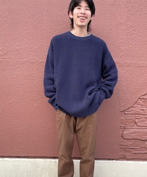 GAP（ギャップ）の「オーバーサイズ クルーネック セーター（ニット/セーター・メンズ・ブラック/ネイビー/カーキ/オレンジ/アイボリー・S/M/L/XS/XL）」の15枚目の写真