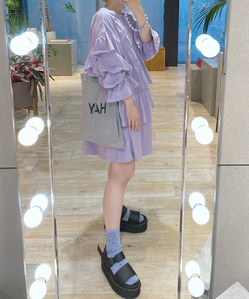 Alley by w closet(アリーバイダブルクローゼット)の「【Alley】ティアードフリルチュニック(チュニック・レディース・ブラック/オフホワイト/ラベンダー・FREE)」の11枚目の写真