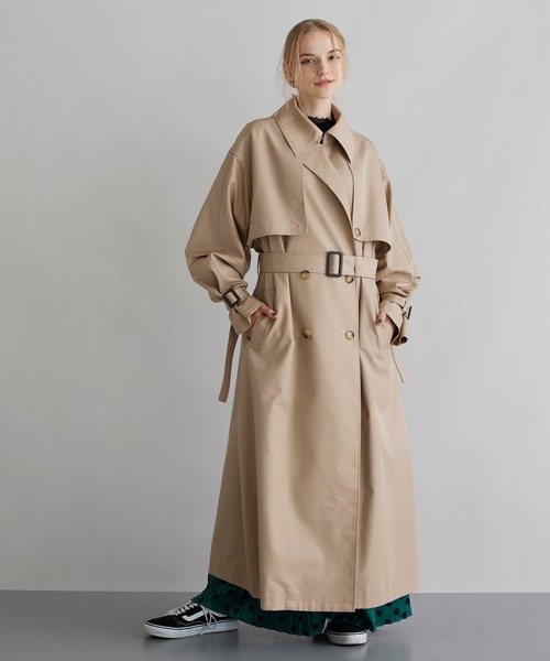 NOISE MAKER(ノイズメーカー)の「【撥水・花粉防止生地使用】オーバーサイズトレンチコート(トレンチコート・レディース・ブラック/ベージュ・36/38)」の9枚目の写真
