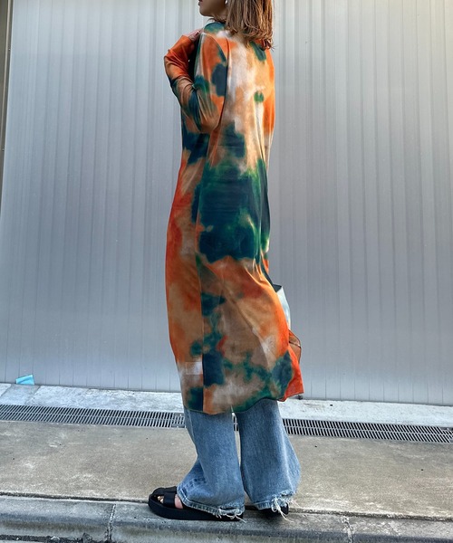 mi via loca（ミヴィアロカ）の「チュールタイダイレイヤードワンピース（ワンピース・レディース・レッド/グリーン/グレー・FREE）」の13枚目の写真