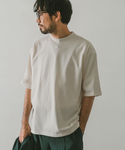 URBAN RESEARCH DOORS(アーバンリサーチドアーズ)の「モックネックタフTシャツ(Tシャツ/カットソー・メンズ・ホワイト/チャコールグレー/ベージュ/グリーン・MEDIUM/LARGE)」の7枚目の写真