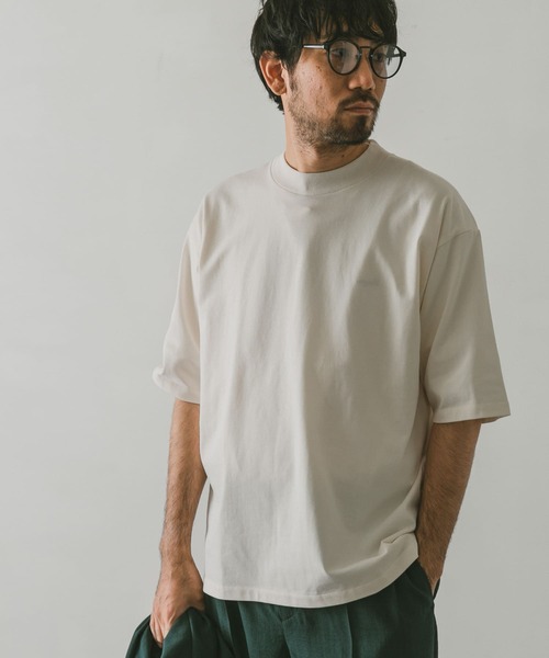 URBAN RESEARCH DOORS(アーバンリサーチドアーズ)の「モックネックタフTシャツ(Tシャツ/カットソー・メンズ・ホワイト/チャコールグレー/ベージュ/グリーン・MEDIUM/LARGE)」の9枚目の写真