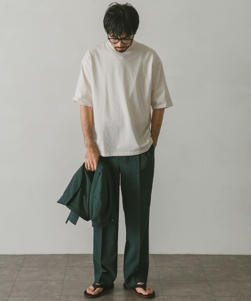 URBAN RESEARCH DOORS(アーバンリサーチドアーズ)の「モックネックタフTシャツ(Tシャツ/カットソー・メンズ・ホワイト/チャコールグレー/ベージュ/グリーン・MEDIUM/LARGE)」の10枚目の写真