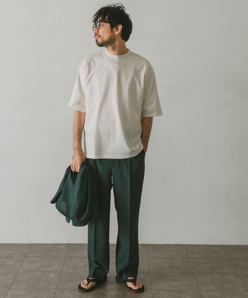 URBAN RESEARCH DOORS(アーバンリサーチドアーズ)の「モックネックタフTシャツ(Tシャツ/カットソー・メンズ・ホワイト/チャコールグレー/ベージュ/グリーン・MEDIUM/LARGE)」の12枚目の写真