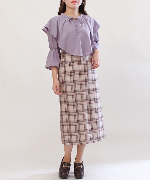TRUDEA(トルディア)の「タフタ2way付け衿ブラウス(シャツ/ブラウス・レディース・ラベンダー/ホワイト/ブラウン/ブラック・MEDIUM)」の19枚目の写真