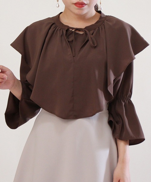 TRUDEA(トルディア)の「タフタ2way付け衿ブラウス(シャツ/ブラウス・レディース・ラベンダー/ホワイト/ブラウン/ブラック・MEDIUM)」の7枚目の写真
